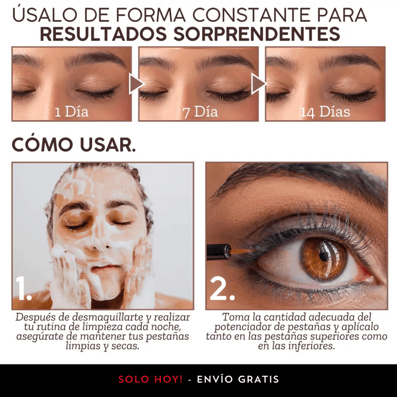 (COMPRA 1 Y LLÉVATE 2) Glamour Sérum - Tratamiento Intensivo para Pestañas y Cejas Más Largas y Voluminosas